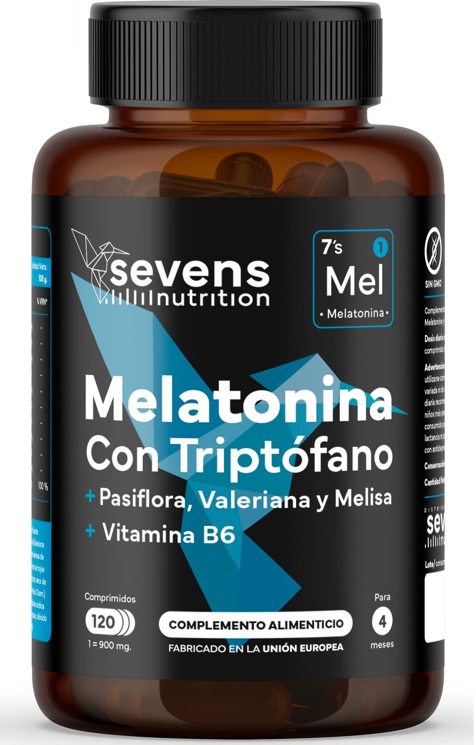 Sevens Nutrition Melatonina con Triptófano 120comp