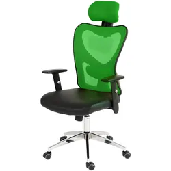 Profi-Bürostuhl Pamplona, Chefsessel Drehstuhl Schreibtischstuhl, Kunstleder ~ grün