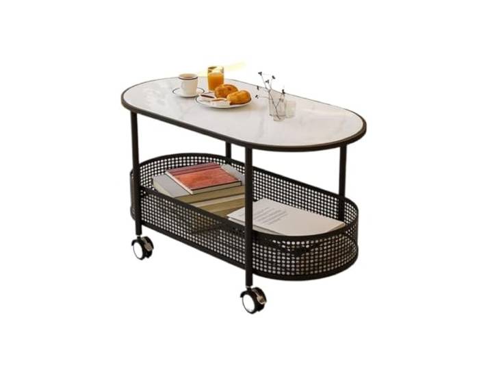 ksjdieunf Couchtisch Wohnzimmer Sofa Rock Board Beistelltisch Mit Rädern Beweglicher Kleiner Couchtisch Tische for Wohnzimmer(A)