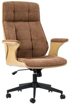 HULALA HOME Ramiro Mid-Century Modern Curved Wood Office Chair