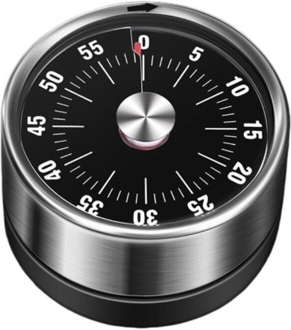 INF Mechanischer Küchentimer — 304 Edelstahl Aufzieh-Timer, magnetischer batteriefreier Countdown für Kochen