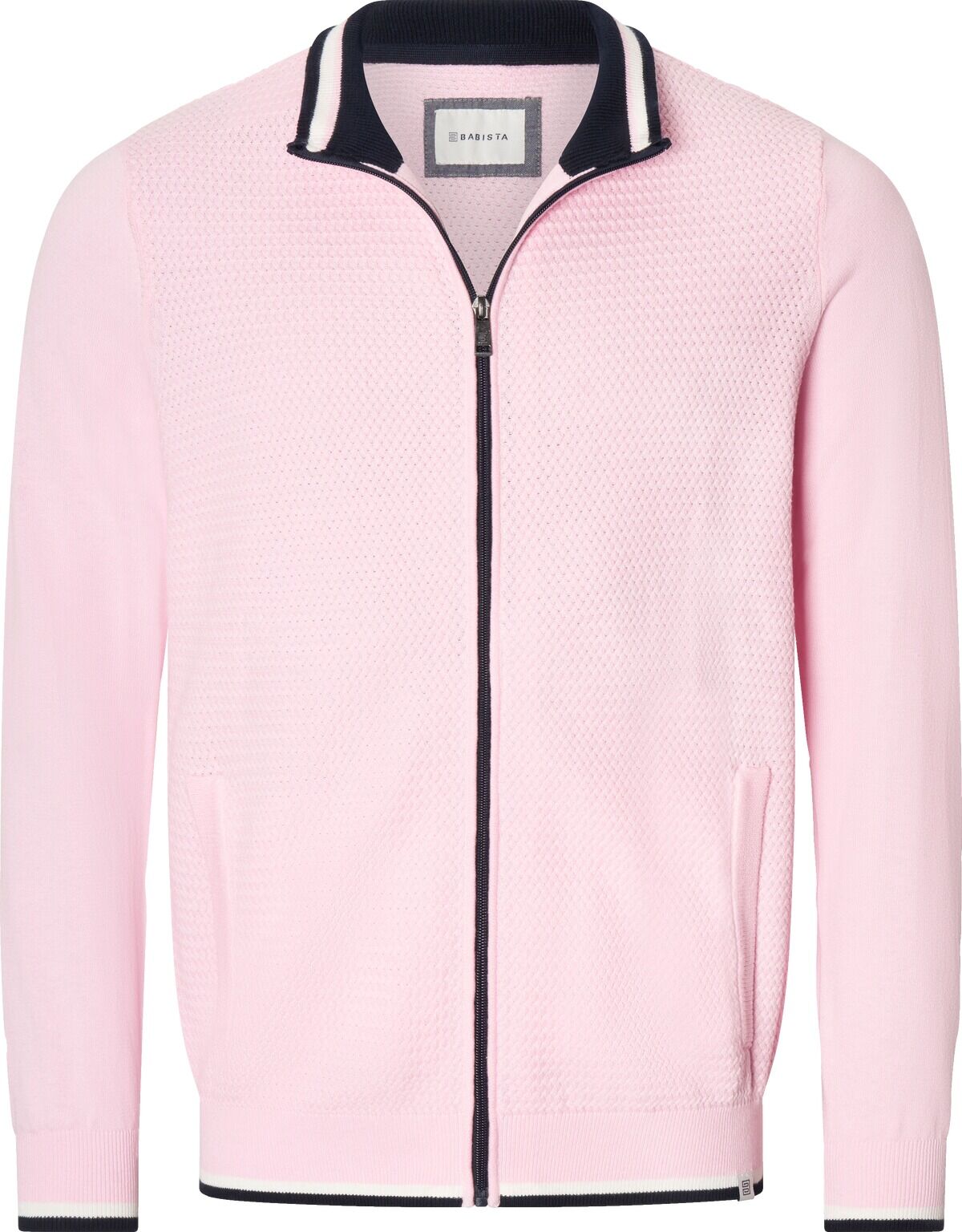 Strickjacke BABISTA "Strickjacke OLIVO", Herren, Gr. L, rosa, Strickjacken Strickjacke