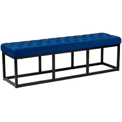 CLP Sitzbank Polson Samt Schwarz 150 cm   Farbe: blau, Größe: 150 cm