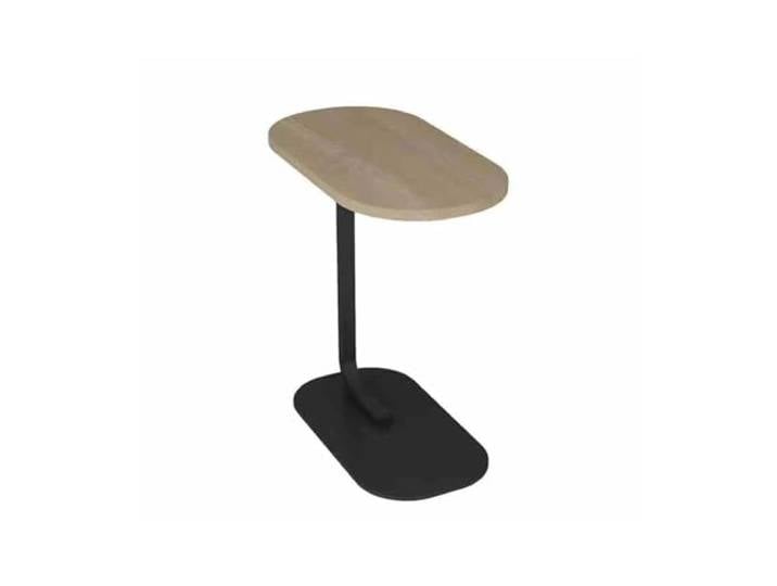 Sofa-Beistelltisch, C-förmiger Beistelltisch, Snack-Nachttisch, ovales Design mit abgerundeten Kanten zur Vermeidung von Kollisionen, verstärkte Basis(Wood,70X50cm)