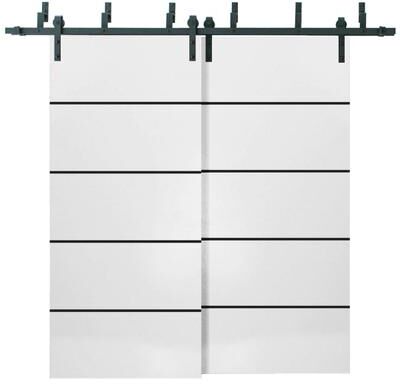 SARTODOORS Planum 0015 White Wood Barn Bypass Doors