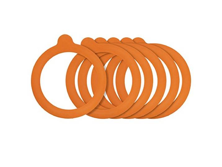 Karis 0025.489 Pack 6 Joints bocaux 0\, 35/0\, 5/1/ 5 et 2 L\, Plastique\, Orange\, 13\, 5 x 1\, 5 x 19\, 5 cm
