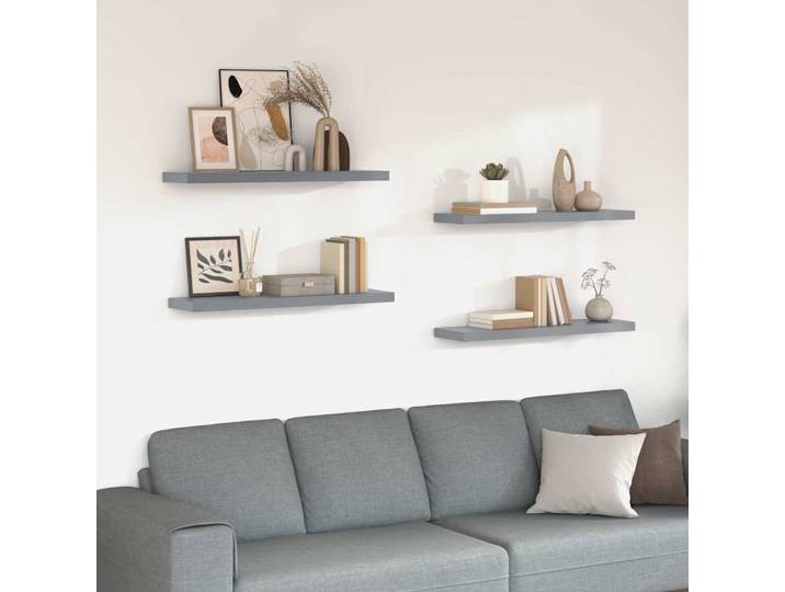 vidaXL Schwebende Wandregale 4 Stk. Grau 90x23,5x3,8cm MDF