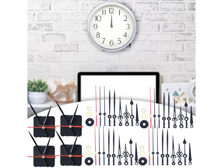 4er-Set Komplett Set aus Uhrwerk-Komplettset mit 3 verschiedenen Zeigersets