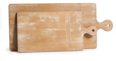 Porch & Petal Antique Long Whitewash Cutting Boards Set of 2