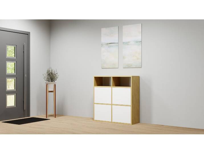 Modernes Highboard nach Maß – diverse Materialien Eiche Natur geölt
