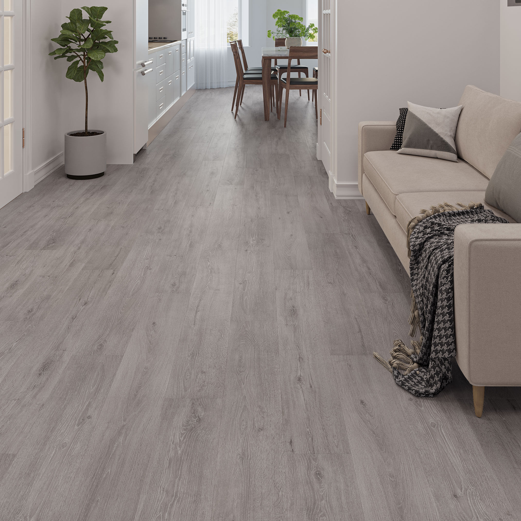 Luxury Flooring Grey 5mm Wood Effect LVT Luxury Vinyl SPC Click Flooring