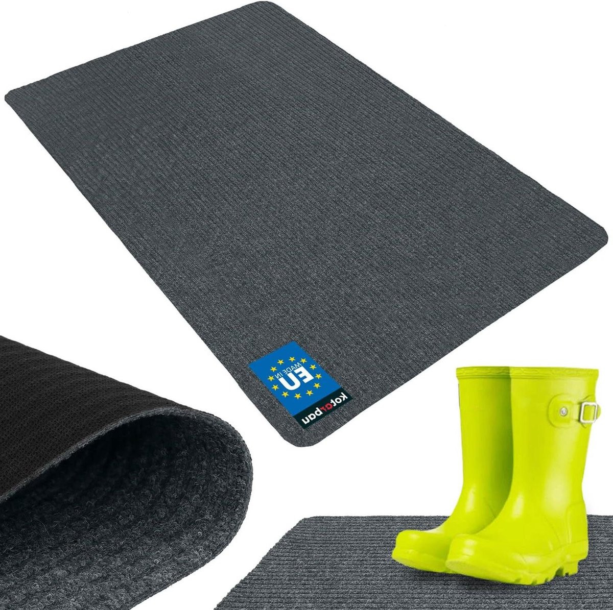Antislip Vuilvangmat Deurmat - Grijs - 100 x 150 cm