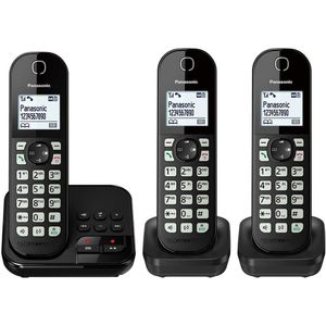 Panasonic Telefon KX-TGC463GB, schwarz, schnurlos, mit Anrufbeantworter