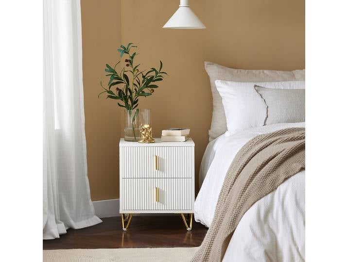 SoBuy FBT115 Table de Chevet - Table de Nuit avec 2 tiroirs, Table d'appoint pour Chambre à oucher - Meuble de Rangement Moderne L40 x P40 x H47 cm