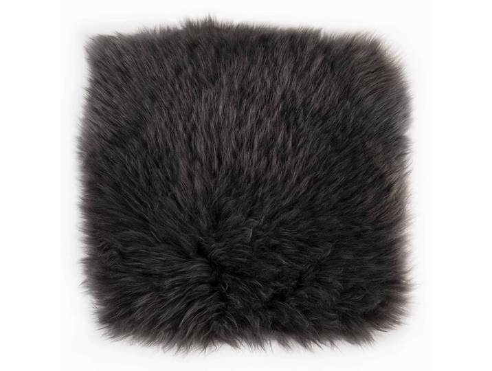 Sitzkissen Schaffell Schwarz/Schwarz 34 x 4 x 34cm Schaffell