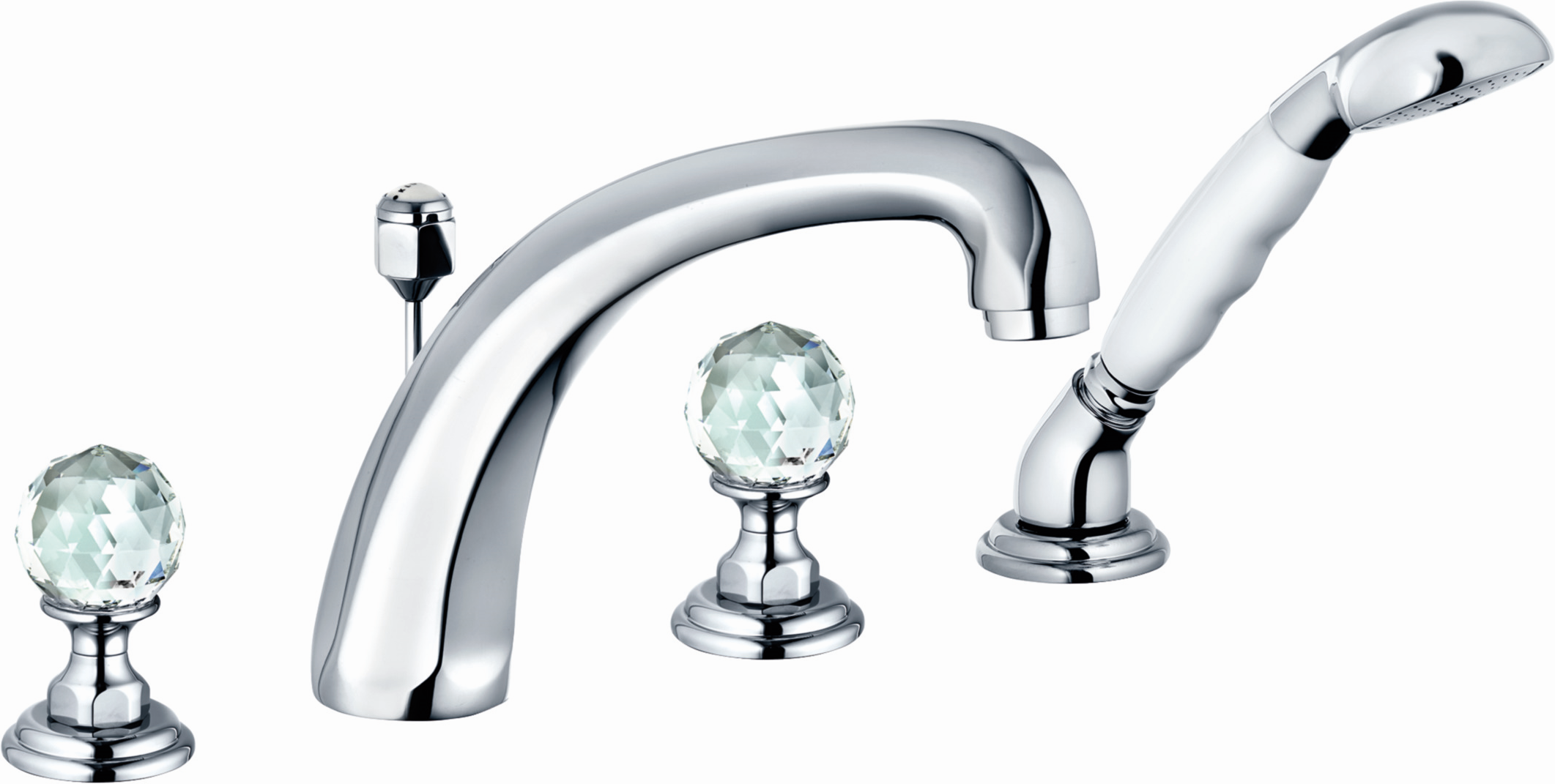 Kludi 1926 mélangeur de bain et douche à quatre trous 5152405G5 poignées en cristal, chromé