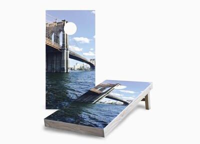 Skip's Garage Brooklyn Bridge Regulation 2x4 Cornhole Game Set