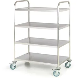 Edelstahl-Etagenwagen, 4 Etagen, 860 x 540 mm