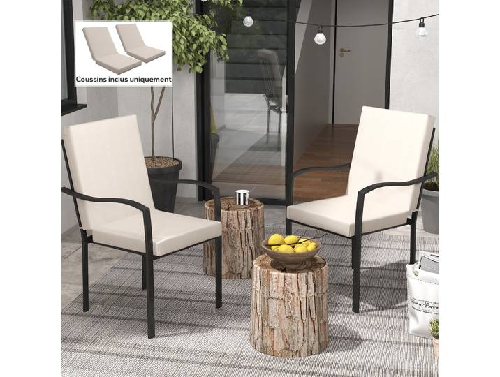 Outsunny Coussins Extérieur 2Pcs 112x51cm Beige