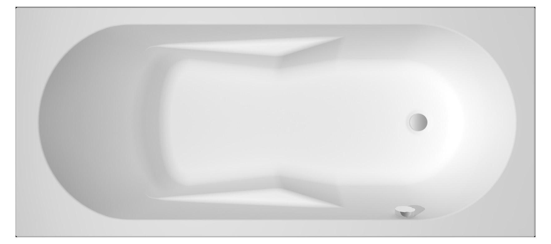 RIHO Lazy Rechteck-Badewanne, Version rechts, Einbau, 1-Sitzer, schmaler Rand, weiß glänzend, B082001005