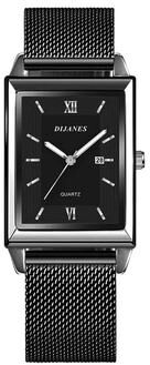 Uplifted Goods Luxury Fashion Gold Stainless Steel Wristwatch black Silver
