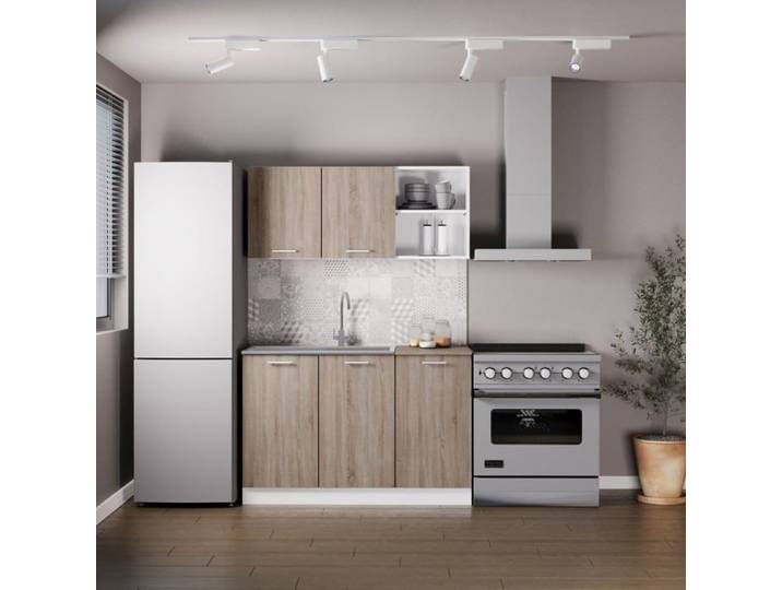 Ensemble De Cuisine haaus Ara Chêne Sonoma Foncé/Blanc L 120 cm