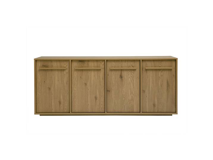 Buffet finition bois clair chêne 4 portes L180 cm LOTHAIRE