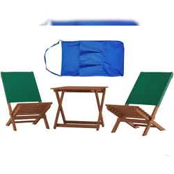 Erst-Holz Klappstuhl Strandstuhl Anglerstuhl Gartenstuhl Stuhl zum Zusammenstecken grüner Bezug V-10-352