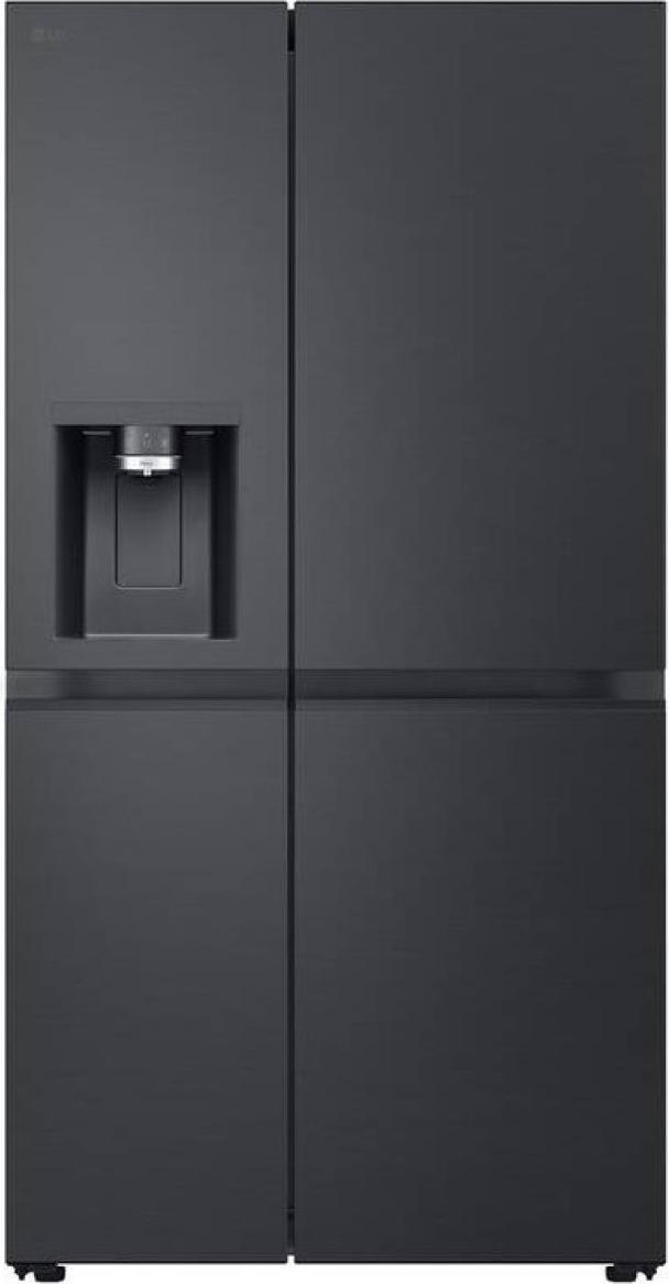 LG GSLE91EVAC, Freistehend, Amerikanische Tür, Schwarz, LED, An Tür, Glas