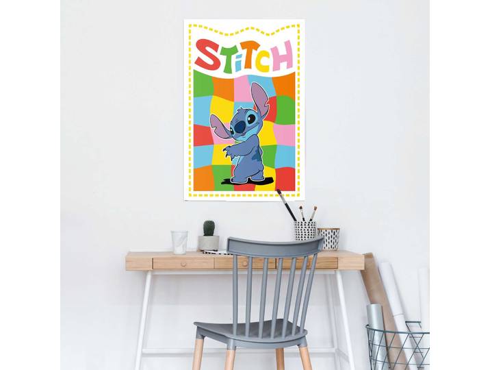 Affiche Stitch Chequered Stitch Papier Bleu 61 x 92 x 0cm