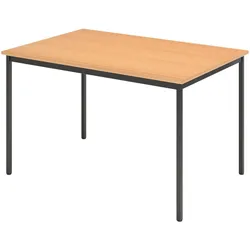 bümö Tisch, Multifunktionstisch 120 x 80 cm in Buche/Schwarz - Besprechungstisch, Konferenztisch, Meetingtisch, Mehrzwecktisch, Pausentisch,