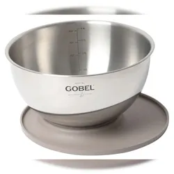 Gobel - Schüssel mit rundem Boden „Cul de poule“ Gobel, Edelstahl, mit Kunststoffdeckel/-boden Ø 24 cm - GL20P003
