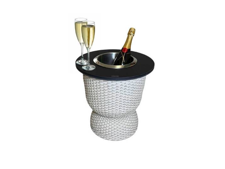 COOTAB Cooler Table Beistelltisch Paris 3-in-1 Loungetisch mit Edelstahl-Kühler (1-St), Wetterfest, Pflegeleicht, Hitzebeständig