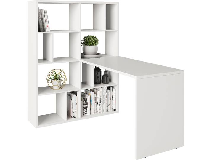 Bücherregal MY HOME Felicia , weiss (weiß), B:112,5cm H:146,6cm, Holzwerkstoff, Regale, Bücherregal