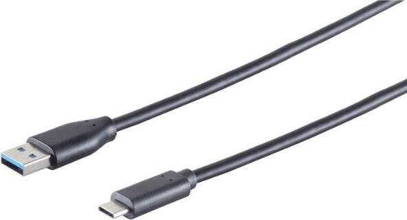 S-CONN USB-A naar USB-C USB 3.2 Gen 1 Kabel, 3 meter, zwart