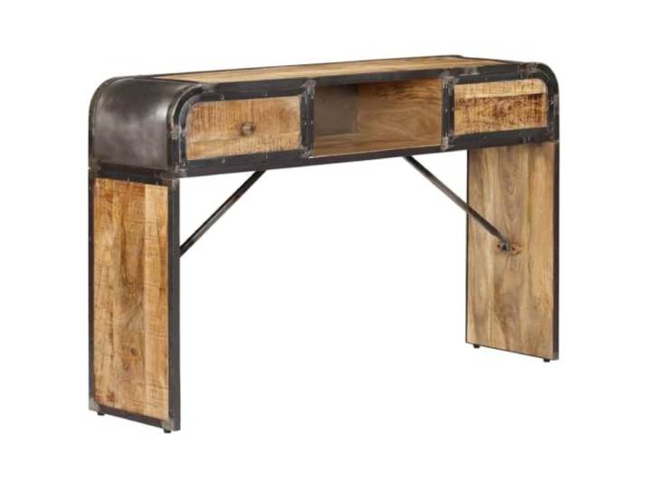 HEFZGDB Massivholz Sideboard Antik-Stil aus Mangoholz Vintage - Beistellschrank mit 2 Schubladen und Fach als Flurschrank zur Aufbewahrung und Präsentation