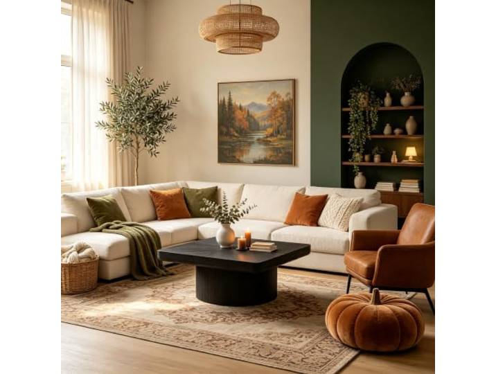 Pila Quadratischer Couchtisch mit Echtholzfurnier, Mosaikplatte & zylindrischem Sockel, abgerundete Kanten für Wohnzimmer (schwarz)