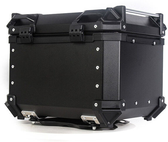 Blue Elephant Motorcycle Top Case, 45L Motorbike Tail Box, Waterproof Aluminum Alloy Motorcycle Trunk, Motorcycle Top Box Luggage Storage Tour Box with Security Loc Black 31cm H X 40.9cm W X 33.3cm D