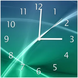 Wallario Uhr 30 x 30 cm, weiße Zeiger Abstrakte Formen und Linien in blau grün türkis