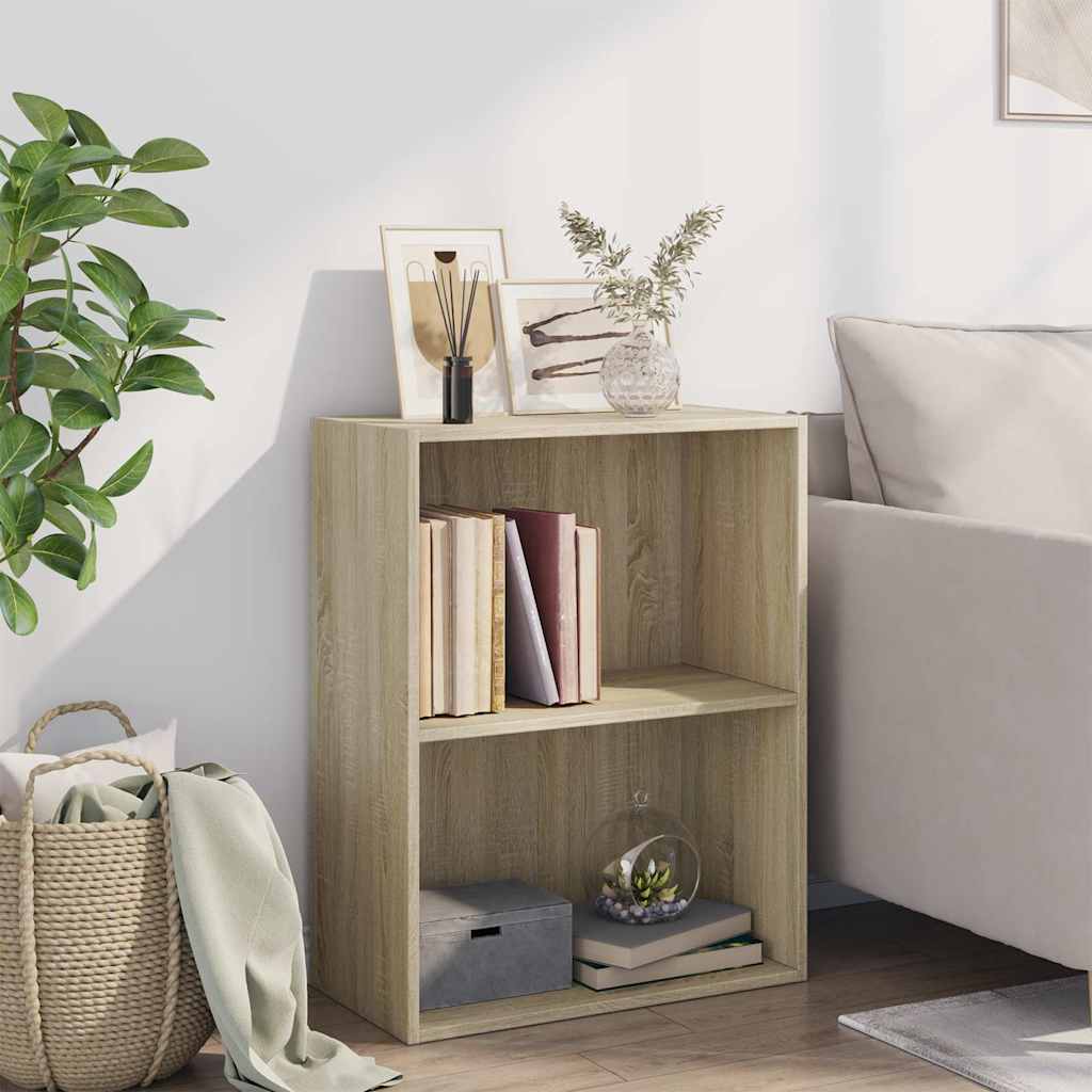 vidaXL Bibliothèque à 2 niveaux chêne sonoma bois d'ingénierie