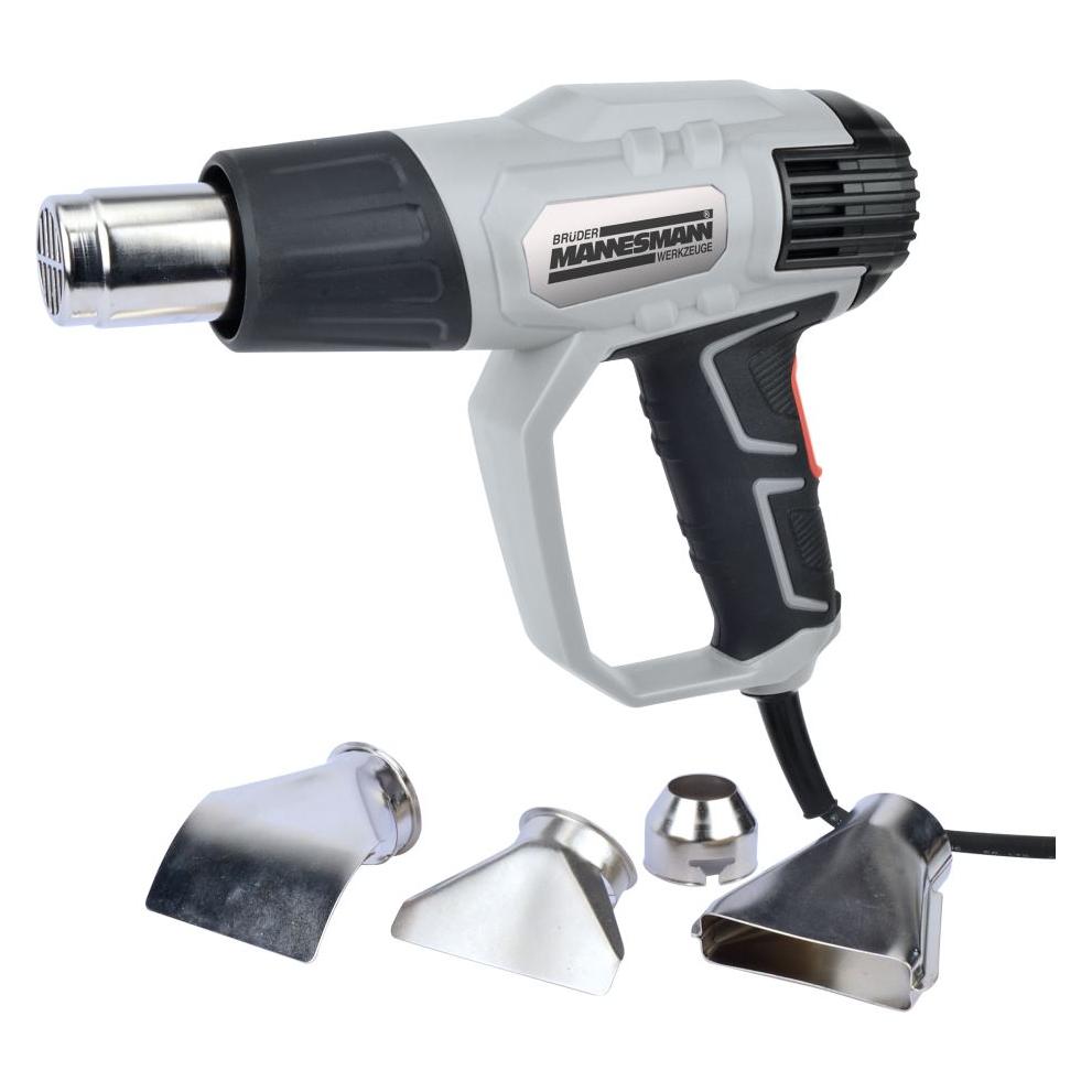 Mannesmann Heissluftgebläse 2000 W mit LCD Display und 4-tlg. Zubehör (M49520)