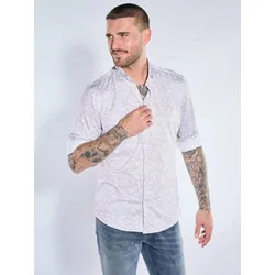 emilio adani Herren Hemd langarm Braun slim fit gemustert Button Down - M
