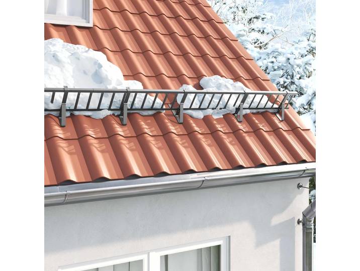 vidaXL Schneewächter Unterstützung 6 stk. Anthrazit 29,5 x 3 x 34,5 cm