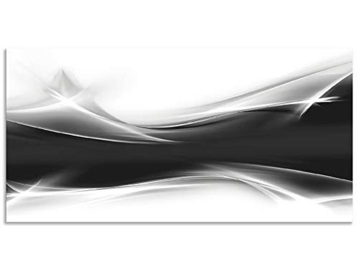 ARTland Wanddeko Wandbild Alu Verbundplatte für Innen & Outdoor Bild60x30 cm Abstrakte Motive Gegenstandslos Digitale Kunst Schwarz/Weiß Kreatives Element Schwarz - Weiß T9EW