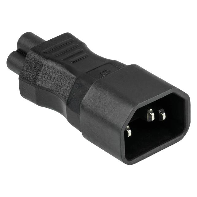 Kabelmeister Stromadapter Kaltgeräte-Stecker C14 (gerade) an Buchse C5 (gerade), schwarz (SKA-1405S)