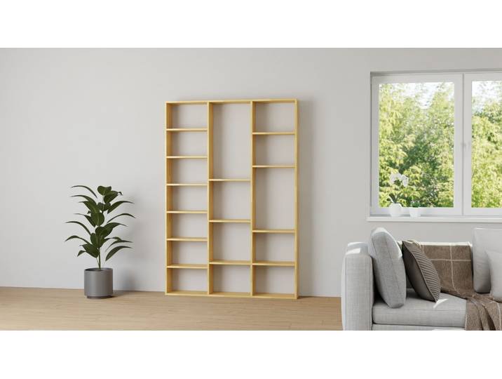 Hohes Bücherregal nach Maß Buche Natur geölt
