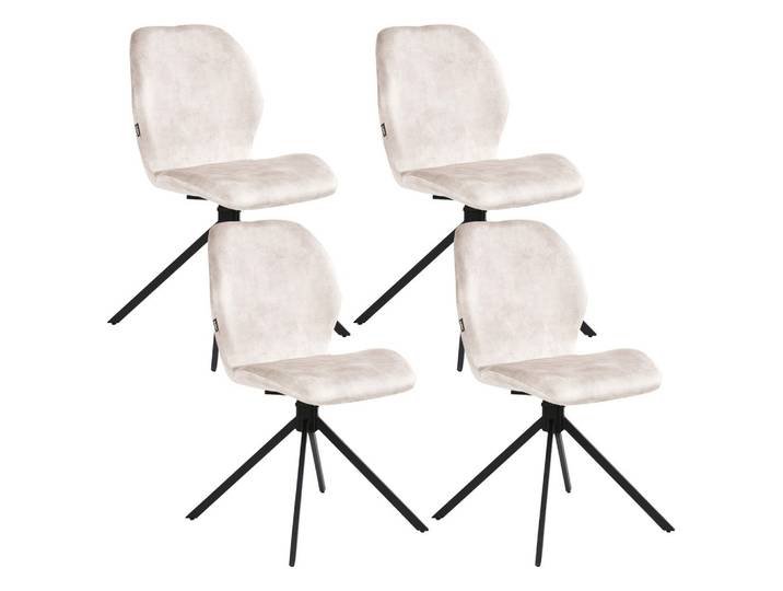 ESSZIMMERSTUHL 4er Set drehbar Samtstoff Hellbeige Morrison