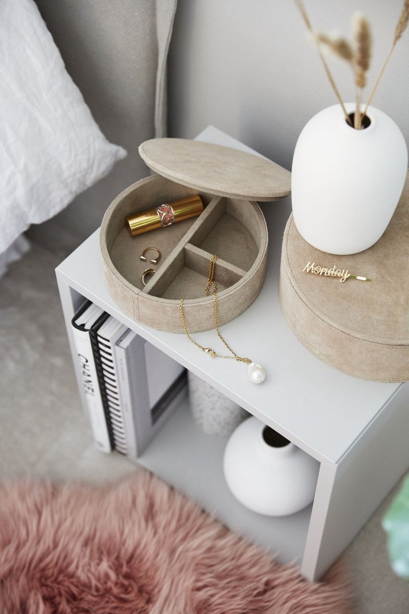 Sheepskin House Set van 2 Ronde Leren Doossets voor volwassenen
