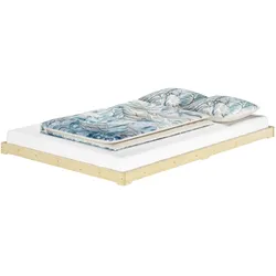 Erst-Holz Futonbett bodenbett extra niedriges Studentenbett 140x200 Fichte Tanne geölt V-60.47-14 ohne Zubehör
