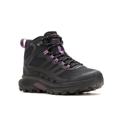 Wanderschuh MERRELL "SPEED STRIKE 2 MID GORE-TEX", Damen, Gr. 40,5, atmungsaktiv, schwarz, Synthetik, Schuhe Wanderschuh, wasserdicht dank Gore-Tex Membrane